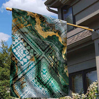 Polynesian Tribal Tattoo Garden Flag Green Marble Pattern LT9 - Polynesian Pride