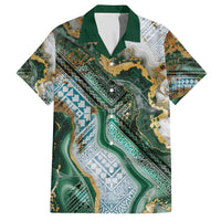 Polynesian Tribal Tattoo Hawaiian Shirt Green Marble Pattern LT9 Green - Polynesian Pride