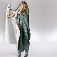 Polynesian Tribal Tattoo Hooded Blanket Green Marble Pattern LT9 - Polynesian Pride