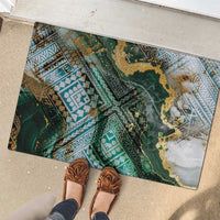 Polynesian Tribal Tattoo Rubber Doormat Green Marble Pattern LT9 - Polynesian Pride
