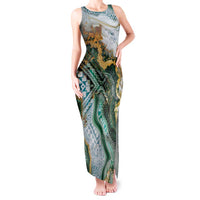 Polynesian Tribal Tattoo Tank Maxi Dress Green Marble Pattern LT9 Women Green - Polynesian Pride