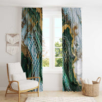 Polynesian Tribal Tattoo Window Curtain Green Marble Pattern LT9 - Polynesian Pride