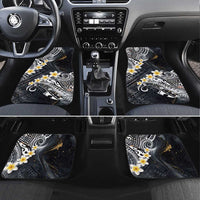 Polynesian Tribal Tattoo Car Mats Plumeria Black Gold Marble Pattern LT9 Set 4pcs Black - Polynesian Pride