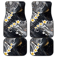 Polynesian Tribal Tattoo Car Mats Plumeria Black Gold Marble Pattern LT9 - Polynesian Pride