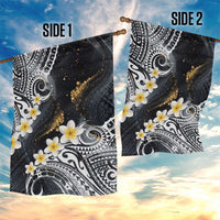 Polynesian Tribal Tattoo Garden Flag Plumeria Black Gold Marble Pattern LT9 - Polynesian Pride