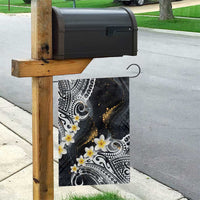 Polynesian Tribal Tattoo Garden Flag Plumeria Black Gold Marble Pattern LT9 - Polynesian Pride