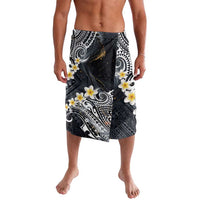 Polynesian Tribal Tattoo Lavalava Plumeria Black Gold Marble Pattern