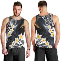 Polynesian Tribal Tattoo Men Tank Top Plumeria Black Gold Marble Pattern LT9 - Polynesian Pride