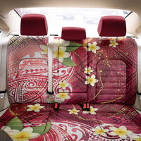 Polynesian Tribal Tattoo Back Car Seat Cover Plumeria Blood Red and Gold Marble Pattern