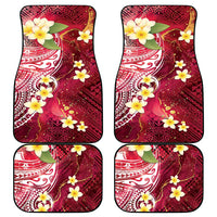 Polynesian Tribal Tattoo Car Mats Plumeria Blood Red and Gold Marble Pattern LT9 - Polynesian Pride