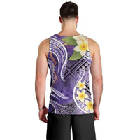 Polynesian Tribal Tattoo Men Tank Top Plumeria Purple Marble Pattern LT9 - Polynesian Pride