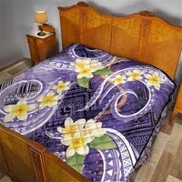 Polynesian Tribal Tattoo Quilt Plumeria Purple Marble Pattern