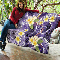 Polynesian Tribal Tattoo Quilt Plumeria Purple Marble Pattern