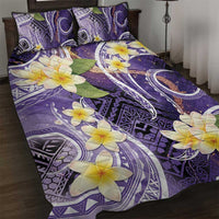 Polynesian Tribal Tattoo Quilt Bed Set Plumeria Purple Marble Pattern LT9 Purple - Polynesian Pride