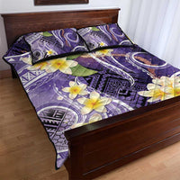 Polynesian Tribal Tattoo Quilt Bed Set Plumeria Purple Marble Pattern LT9 - Polynesian Pride