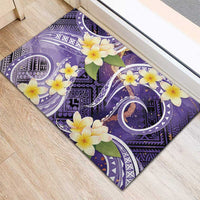 Polynesian Tribal Tattoo Rubber Doormat Plumeria Purple Marble Pattern LT9 - Polynesian Pride