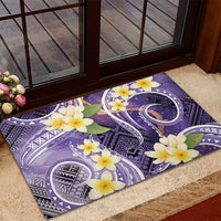 Polynesian Tribal Tattoo Rubber Doormat Plumeria Purple Marble Pattern LT9 - Polynesian Pride