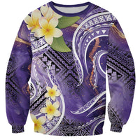Polynesian Tribal Tattoo Sweatshirt Plumeria Purple Marble Pattern LT9 Unisex Purple - Polynesian Pride