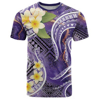 Polynesian Tribal Tattoo T Shirt Plumeria Purple Marble Pattern LT9 Purple - Polynesian Pride