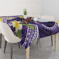 Polynesian Tribal Tattoo Tablecloth Plumeria Purple Marble Pattern LT9 - Polynesian Pride