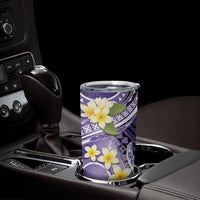 Polynesian Tribal Tattoo Tumbler Cup Plumeria Purple Marble Pattern LT9 - Polynesian Pride