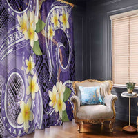 Polynesian Tribal Tattoo Window Curtain Plumeria Purple Marble Pattern LT9 - Polynesian Pride