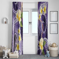 Polynesian Tribal Tattoo Window Curtain Plumeria Purple Marble Pattern LT9 - Polynesian Pride