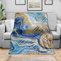 Polynesian Tribal Tattoo Blanket Swirling Ocean Marble Pattern LT9 - Polynesian Pride