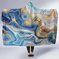 Polynesian Tribal Tattoo Hooded Blanket Swirling Ocean Marble Pattern LT9 One Size Ocean - Polynesian Pride