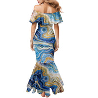 Polynesian Tribal Tattoo Mermaid Dress Swirling Ocean Marble Pattern