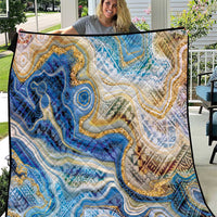 Polynesian Tribal Tattoo Quilt Swirling Ocean Marble Pattern