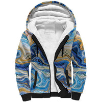 Polynesian Tribal Tattoo Sherpa Hoodie Swirling Ocean Marble Pattern LT9 Unisex Ocean - Polynesian Pride