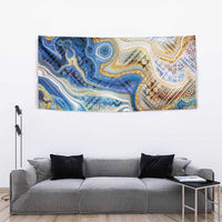 Polynesian Tribal Tattoo Tapestry Swirling Ocean Marble Pattern