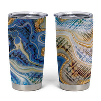 Polynesian Tribal Tattoo Tumbler Cup Swirling Ocean Marble Pattern LT9 Ocean - Polynesian Pride