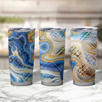 Polynesian Tribal Tattoo Tumbler Cup Swirling Ocean Marble Pattern LT9 - Polynesian Pride