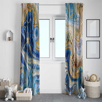 Polynesian Tribal Tattoo Window Curtain Swirling Ocean Marble Pattern LT9 - Polynesian Pride