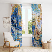 Polynesian Tribal Tattoo Window Curtain Swirling Ocean Marble Pattern LT9 - Polynesian Pride