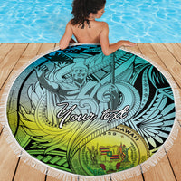 Personalised Aloha King Kamehameha Spirits Beach Blanket Art Special LT9 - Polynesian Pride