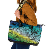 Personalised Aloha King Kamehameha Spirits Leather Tote Bag Art Special LT9 Art - Polynesian Pride