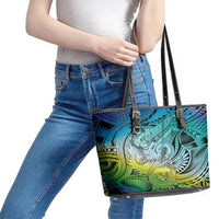 Personalised Aloha King Kamehameha Spirits Leather Tote Bag Art Special LT9 - Polynesian Pride