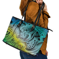 Personalised Aloha King Kamehameha Spirits Leather Tote Bag Art Special LT9 - Polynesian Pride