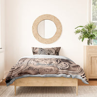 Personalised Aloha King Kamehameha Spirits Bedding Set Beige Special LT9 - Polynesian Pride