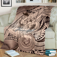 Personalised Aloha King Kamehameha Spirits Blanket Beige Special LT9 - Polynesian Pride