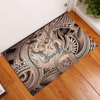 Personalised Aloha King Kamehameha Spirits Rubber Doormat Beige Special LT9 Beige - Polynesian Pride