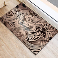 Personalised Aloha King Kamehameha Spirits Rubber Doormat Beige Special LT9 - Polynesian Pride