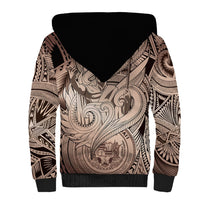 Personalised Aloha King Kamehameha Spirits Sherpa Hoodie Beige Special LT9 - Polynesian Pride