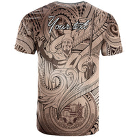 Personalised Aloha King Kamehameha Spirits T Shirt Beige Special LT9 - Polynesian Pride