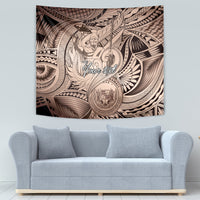 Personalised Aloha King Kamehameha Spirits Tapestry Beige Special LT9 - Polynesian Pride