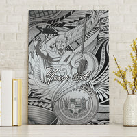 Personalised Aloha King Kamehameha Spirits Canvas Wall Art Grey Special LT9 Without Frame Grey - Polynesian Pride