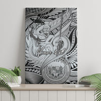 Personalised Aloha King Kamehameha Spirits Canvas Wall Art Grey Special LT9 - Polynesian Pride